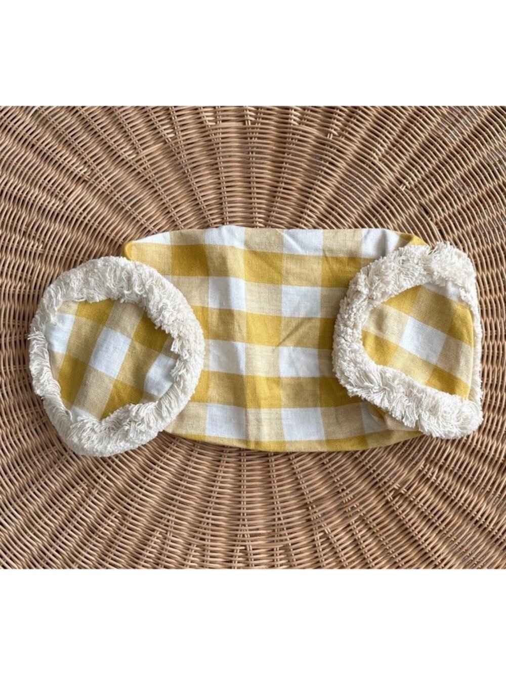 Serena & Lily Gingham Bolster Pillow Cover (SAMPLE/NO TAGS)(7”x20”)-Yellow